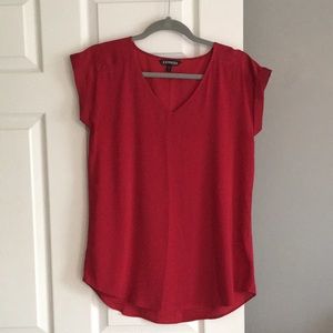Express silky soft red top
